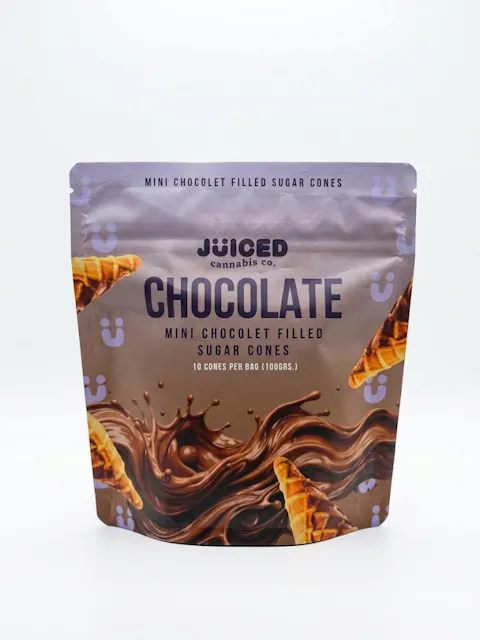 Juiced - Mini Chocolate Filled Sugar Cones - Chocolate - 10pk - 100mg