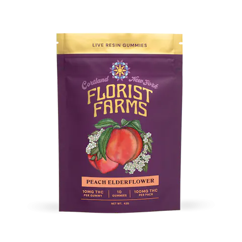 Florist Farms - Peach Elderflower (Nectar Burst) - Live Resin Gummies - 10pk - 100mg