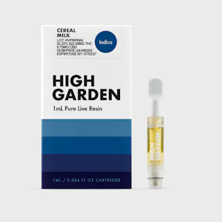 High Garden - Cereal Milk - Live Resin Vape Cartridge - 1g