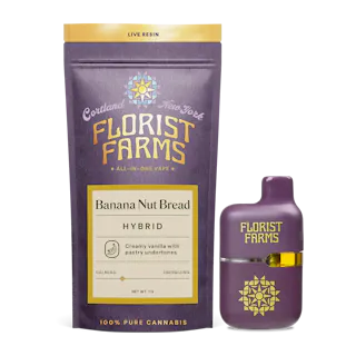 Florist Farms - Banana Nut Bread - Live Resin Disposable Vape - 1g