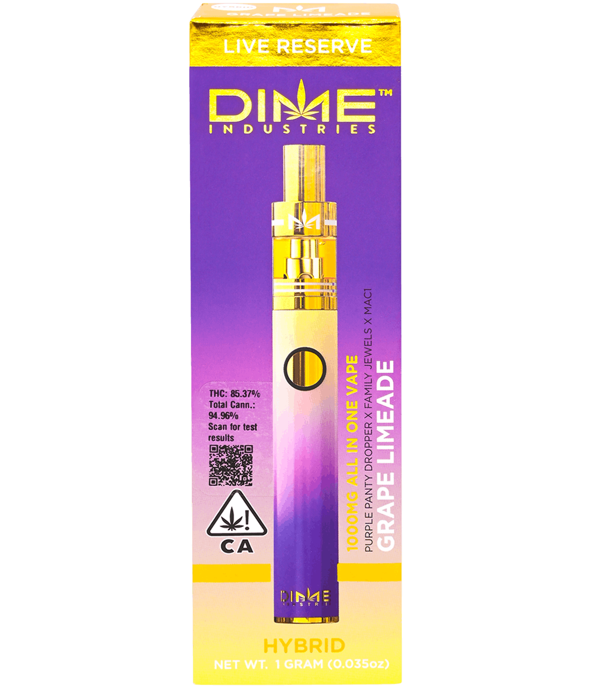 GRAPE LIMEADE | LIVE RESERVE | HYBRID DISPOSABLE | 1G - 1g (Hybrid)  Vaporizers by DIME INDUSTRIES | Jaderoom (Moreno Valley)