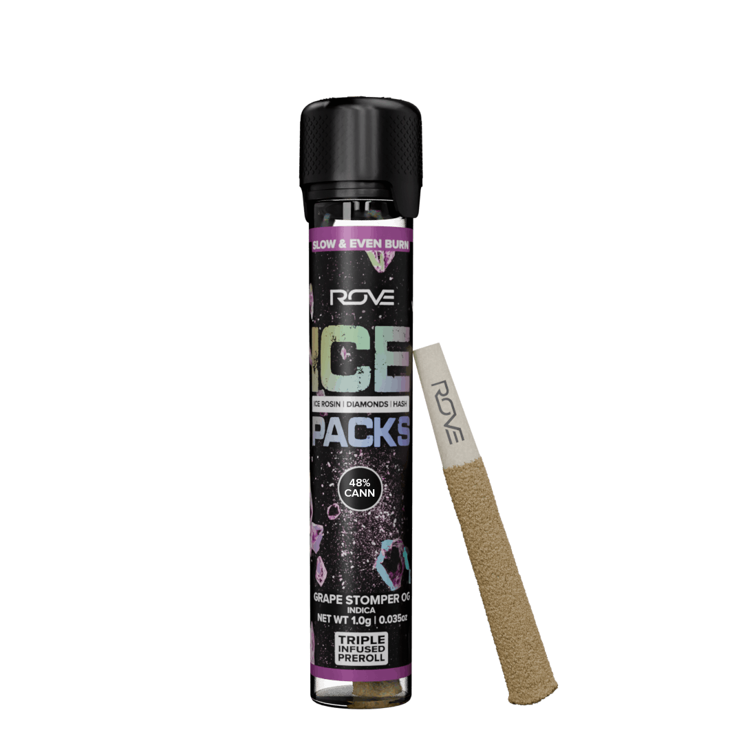 Grape Stomper OG - Ice Pack Rosin, Diamond, Hash Infused Pre-Roll -