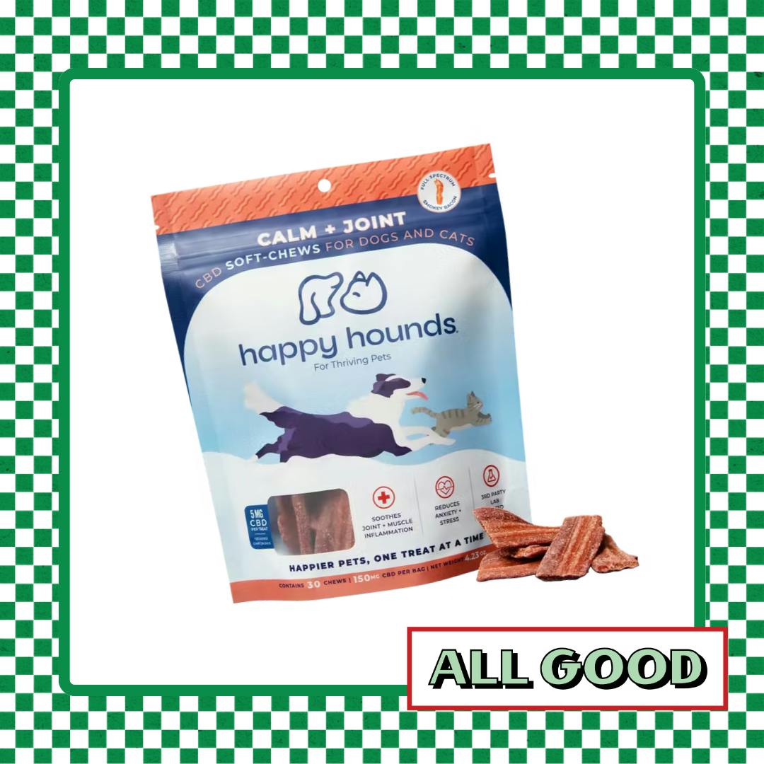 Happy Hounds | CBD Pet Chews | Calm + Joint | Bacon Flavor | 150mg