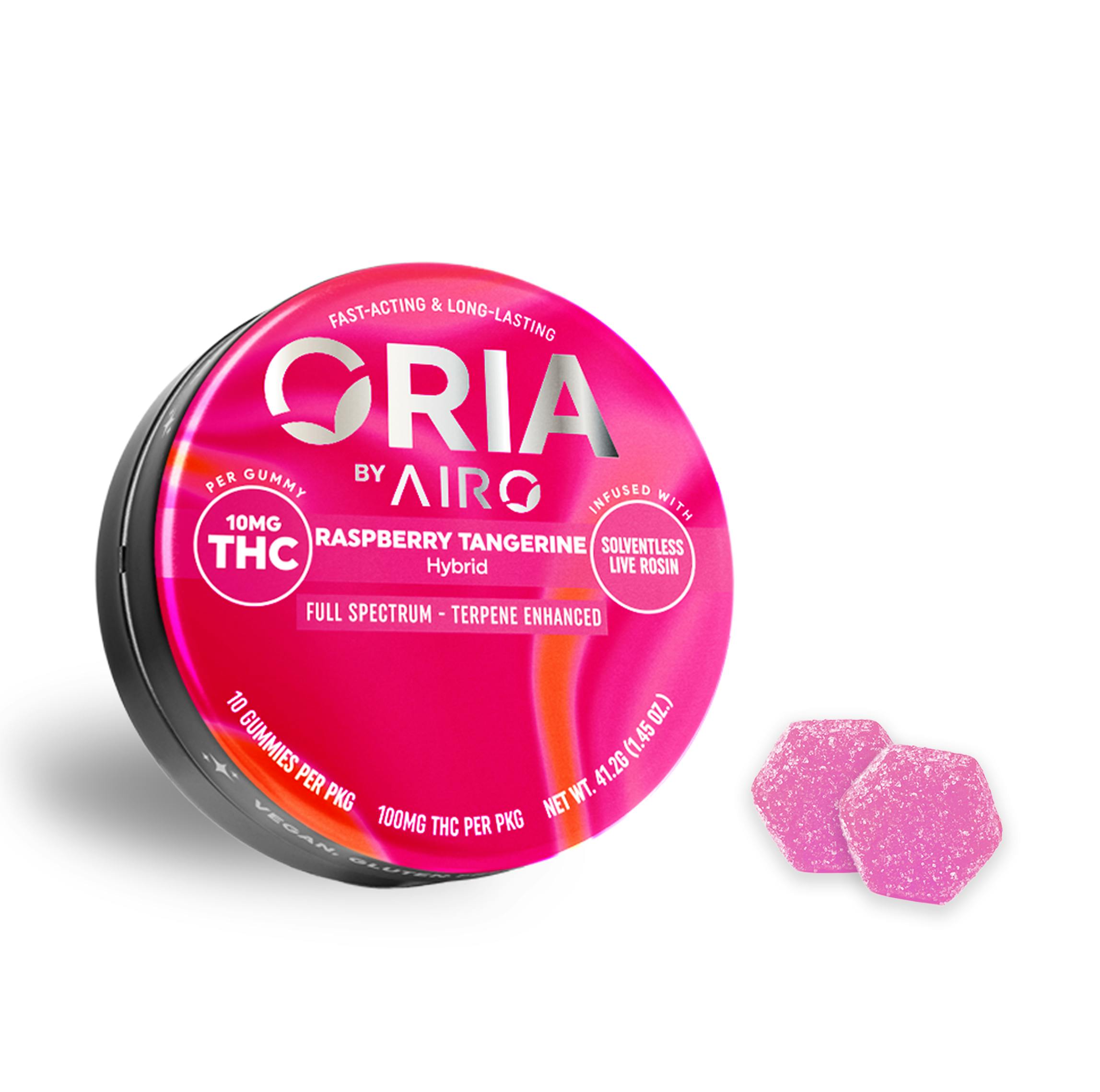 RASPBERRY TANGERINE ROSIN GUMMIES 10PC [100MG] - 100mg | Edibles