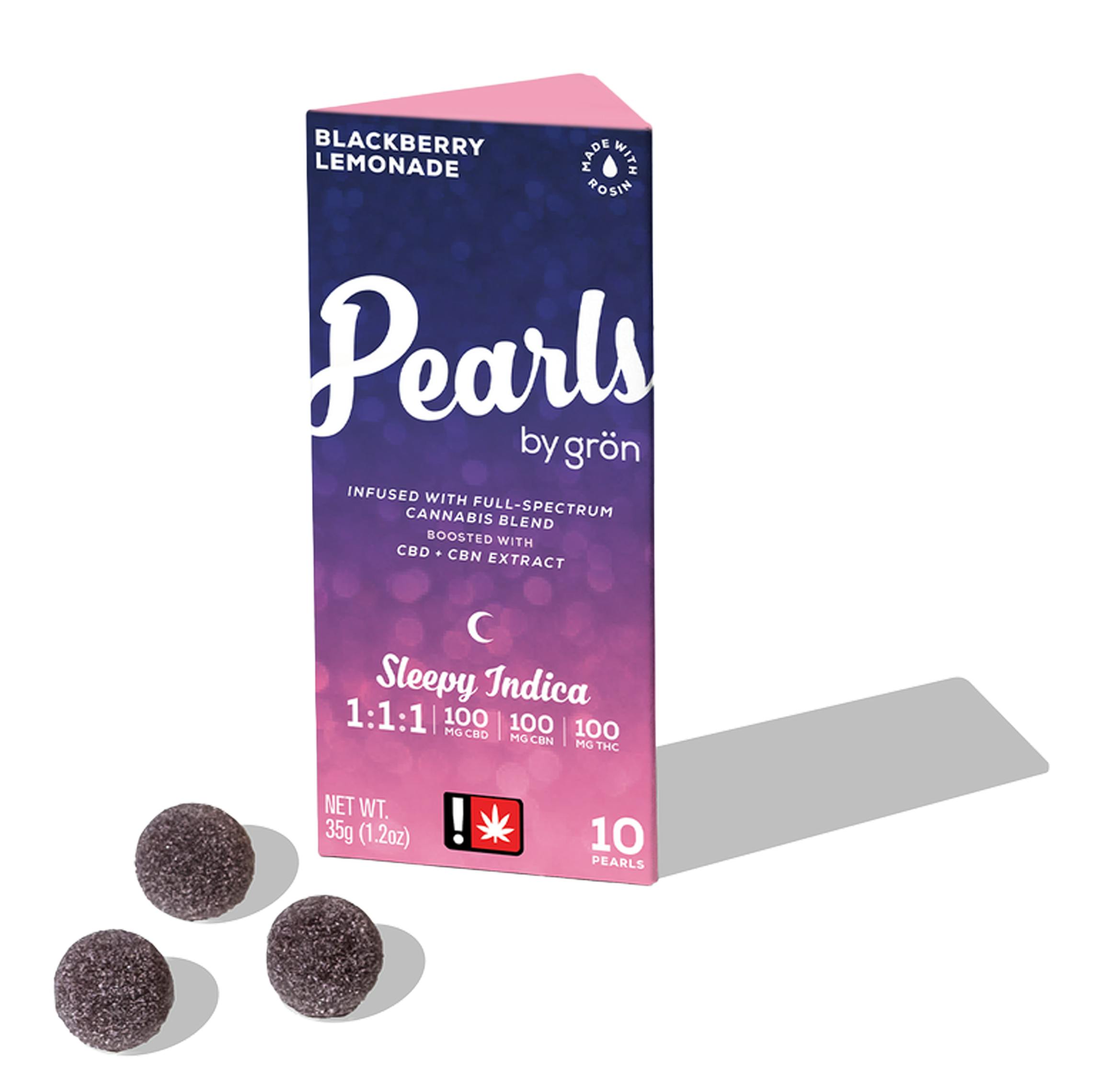 BLACKBERRY LEMONADE 1:1:1 PEARL GUMMIES 10PC [100MG CBD: 100MG CBN: 100MG THC]
