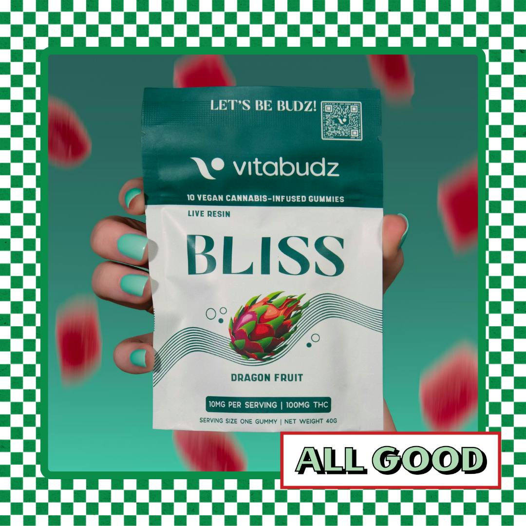Vitabudz | Bliss Dragon Fruit 2:1 (THC:CBG) | Live Resin Gummies | 100mg