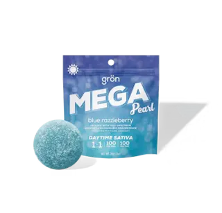 Grön - Mega - 1:1 THC:CBG - Blue Razzleberry - Rosin Infused - 100mg