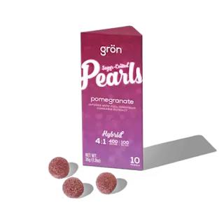 Grön - Pearls - Pomegranate 1:4 THC:CBD - Rosin Infused Gummies - 10pk - 100mg
