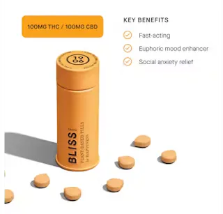 1906 - Bliss Pills 1:1 THC:CBD (Sugar Free) - 20pk - 100mg