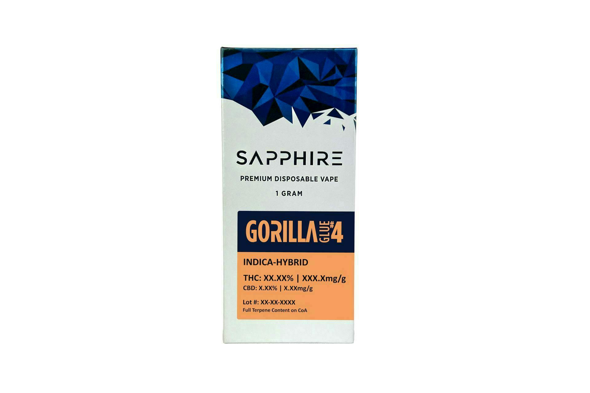 Sapphire - Gorilla Glue #4 - Disposable Vape - 1g - 1g by Sapphire