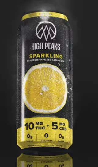 High Peaks - Sparkling Lemonade 2:1 THC:CBD (Sugar Free) - 12oz - 10mg