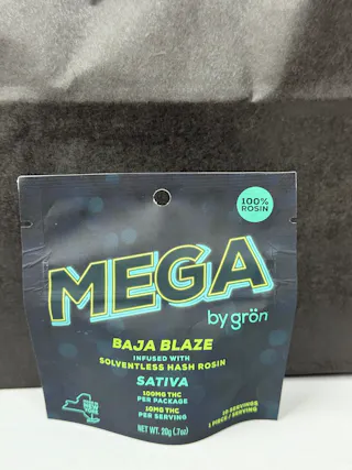 Grön - Mega - Baja Blaze - Hash Rosin Infused - 100mg