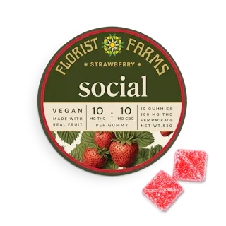 Florist Farms - Strawberry - Social 1:1 THC:CBG - 10pk - 100mg