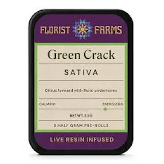 Florist Farms - Green Crack - Live Resin Infused - 5pk - .5g