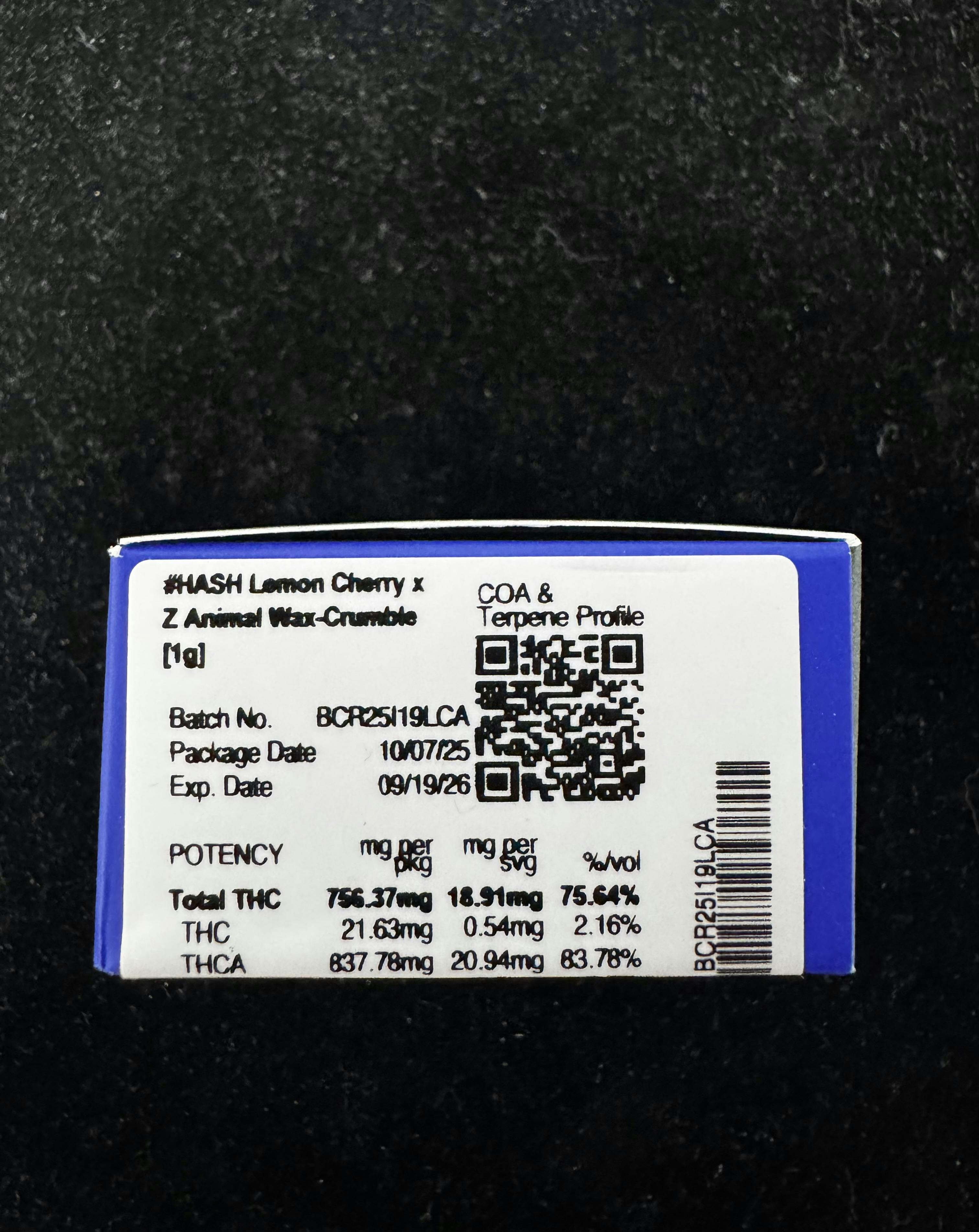 HASH - Lemon Cherry x Z Animal - Wax Budder - 1g - 1g by #HASH