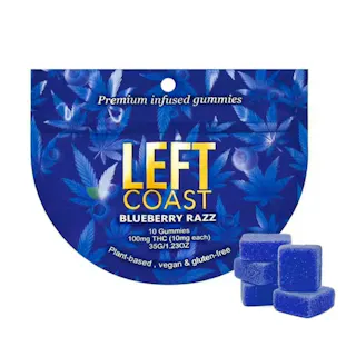 Left Coast - Blueberry Razz Gummies - 10pk - 100mg