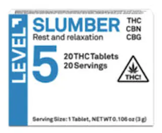 Level 5 - Slumber - THC:CBN:CBG - 20pk - 100mg