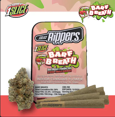 1Slice Rippers - Barf Breath (Indoor) - 5pk - .7g