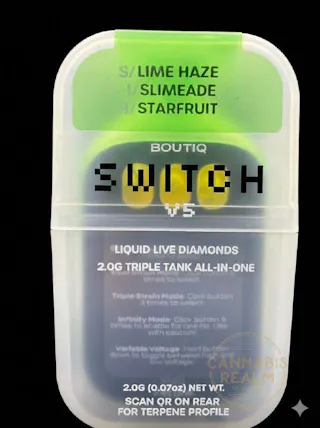 Boutiq - Lime Haze / Slimeade / Starfruit - Tri-Chamber Switch - Liquid Diamonds Disposable Vape - 2g