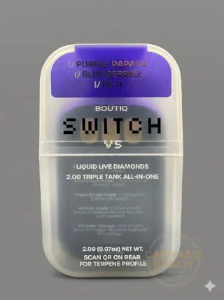 Boutiq -Purple Papaya / Blue Berriez / RZ-11 - Tri-Chamber Switch - Liquid Diamonds Disposable Vape - 2g