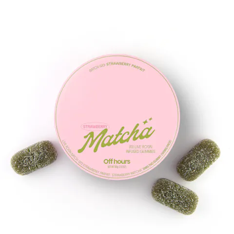 Off Hours - Strawberry Parfait "Strawberry Matcha" - Live Rosin Gummies - 100mg