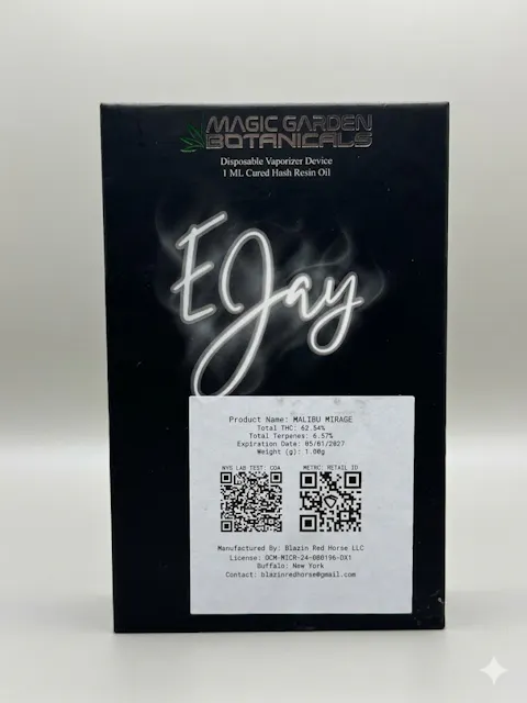 Magic Garden Botanicals - Malibu Mirage - E-Jay Cured Hash Resin Disposable Vape - 1g