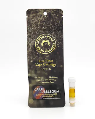 Alchemy Pure - Grape Bubblegum - Live Rosin Vape Cartridge - .5g
