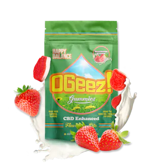 OGeez! - Strawberries & Cream 1:1 THC:CBD - Happy Balanced - Gummies 10pk - 100mg