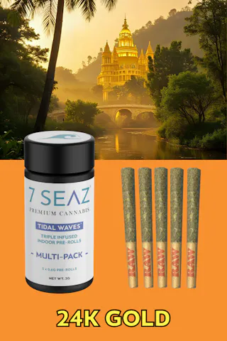 7Seaz - Tidal Waves - 24K Gold (Indoor) - Infused 5pk - .6g