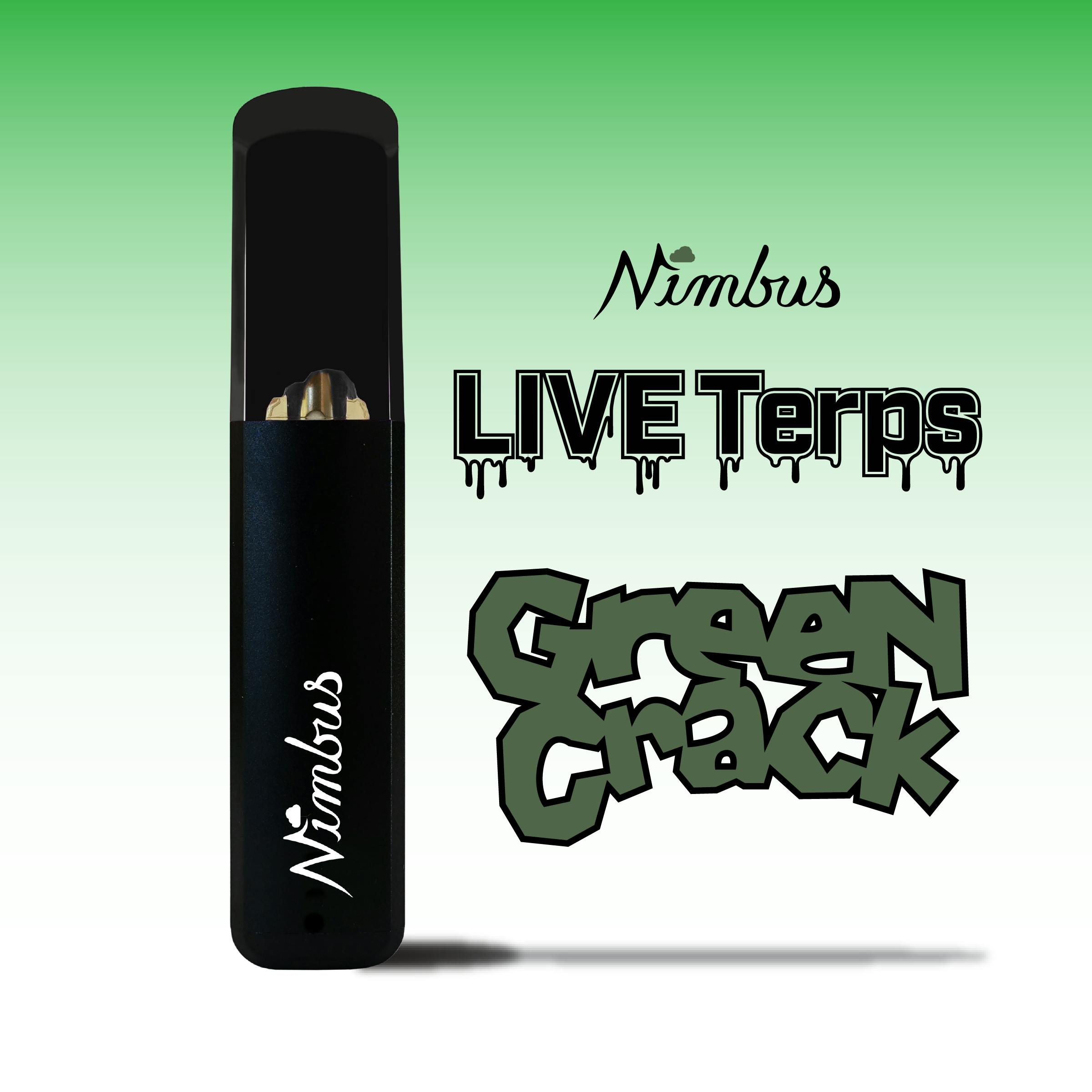 Nimbus | Green Crack | Live Terps | Disposable | 1g