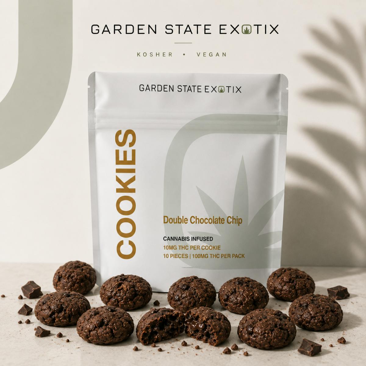 Shop Garden State Exotix | Double Chocolate Chip Cookies | 10ct