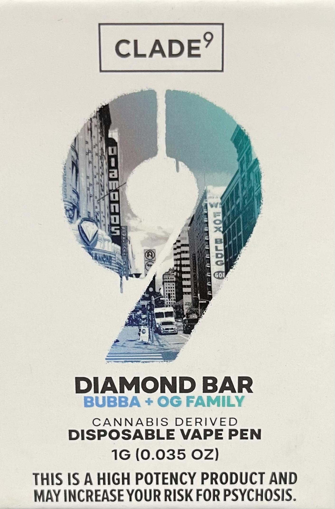 clade 9 disposable vape DIAMOND BAR | 1G DISPOSABLE - 1g | Vaporizers | CLADE9 | SilverLeaf (Rec) main image 1