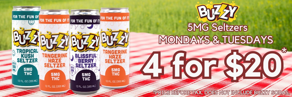 Buzzy Seltzers - 4 for $20 (Mon & Tues)