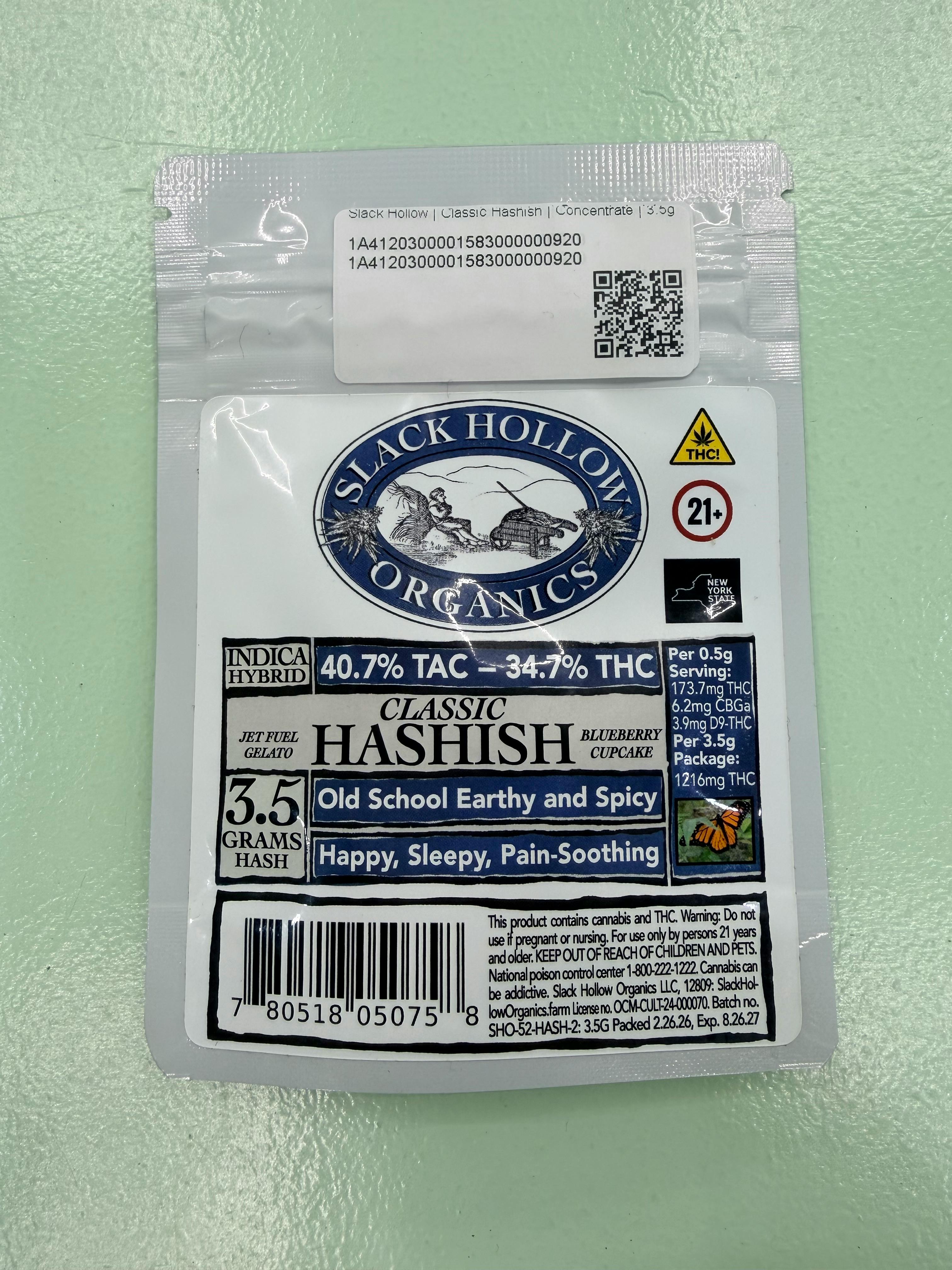 Slack Hollow | Classic Hashish | Concentrate | Indica | 3.5g