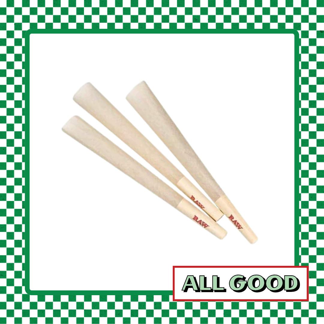 RAW Natural | Unrefined Pre-Rolled Cones | King Size | 3 pack