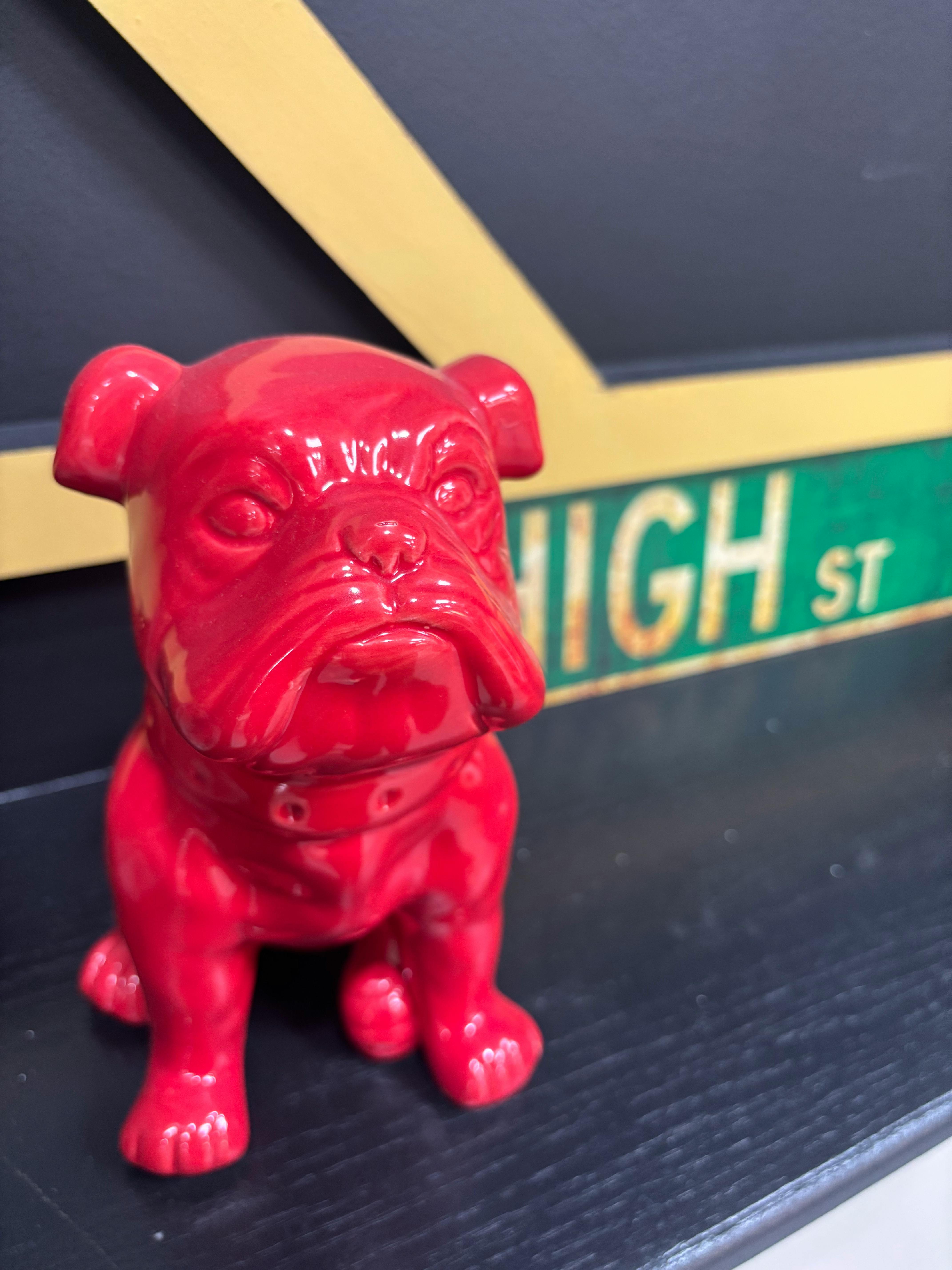 Home Decor Ceramic Dog Red