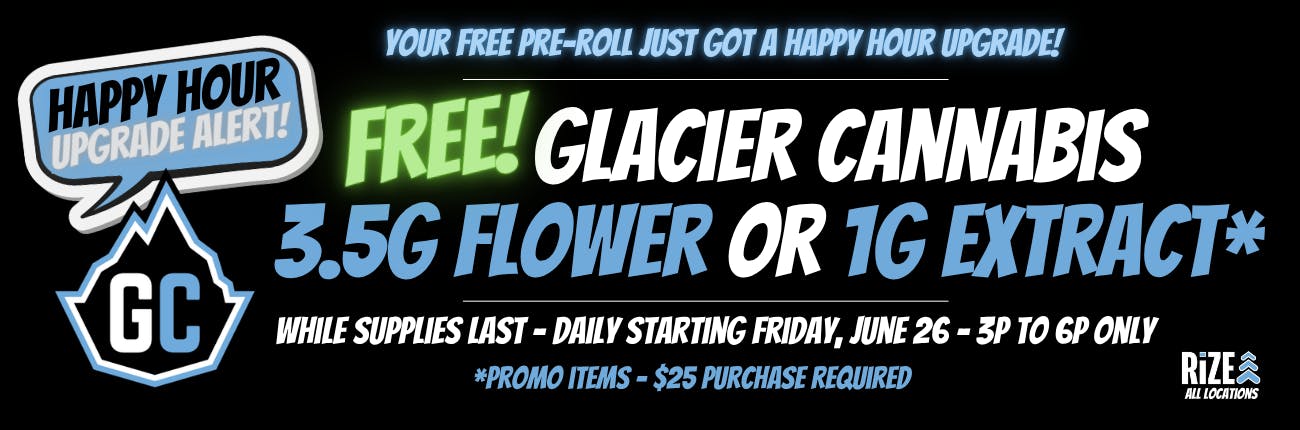 Happy Hour Glacier Promo Banner - TBD End Date