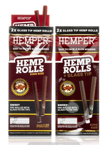 Hemper | King Size w/ Glass Tips | 2pk Sweet