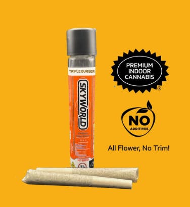Skyworld | Triple Burger | 2pk Preroll | Indica | 1g