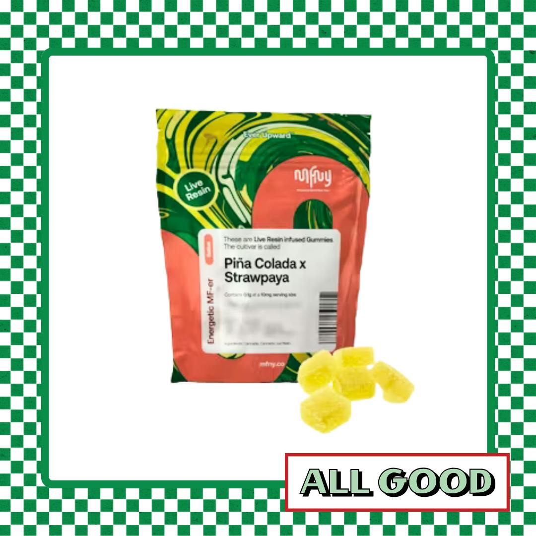 MFNY | Pina Colada x StrawPaya Live Resin Gummies | 100mg 10pk
