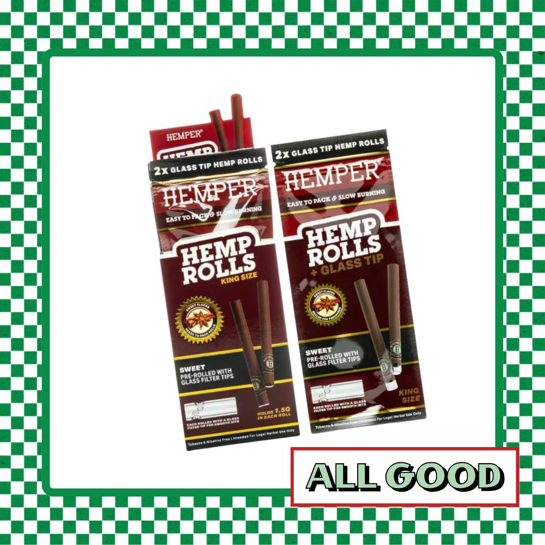 Hemper | King Size w/ Glass Tips | 2pk Sweet