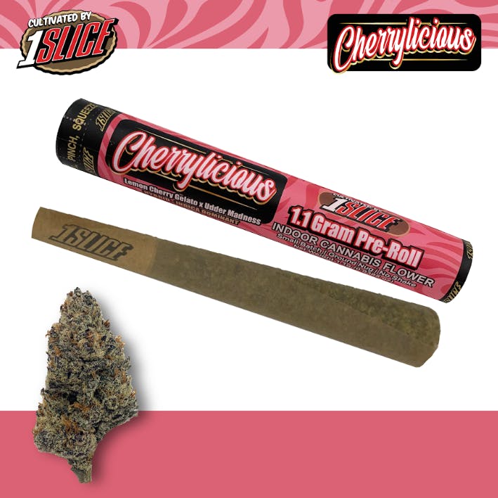 1Slice | Cherrylicious | Pre-Roll | IndHyb | 1.1g