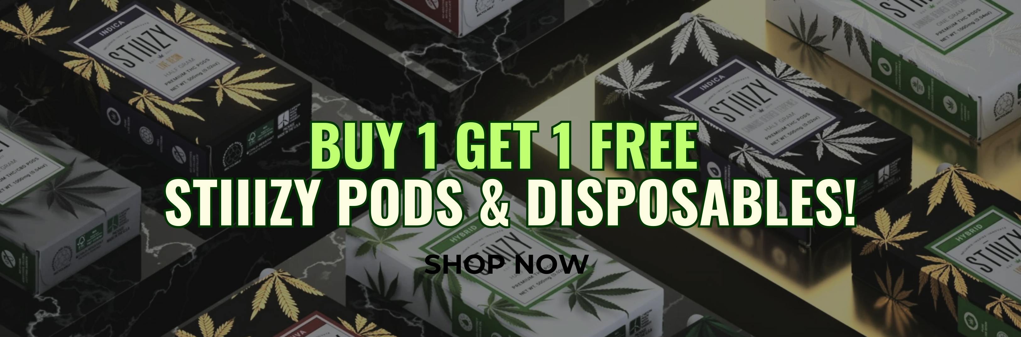 BUY 1 GET 1 STIIIZY PODS AND DISPOSABLES!
