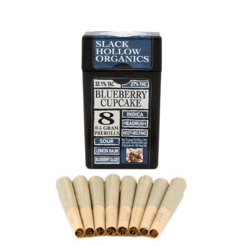 Slack Hollow | Blueberry Cupcake | 8pk Preroll | IndHyb | 4g