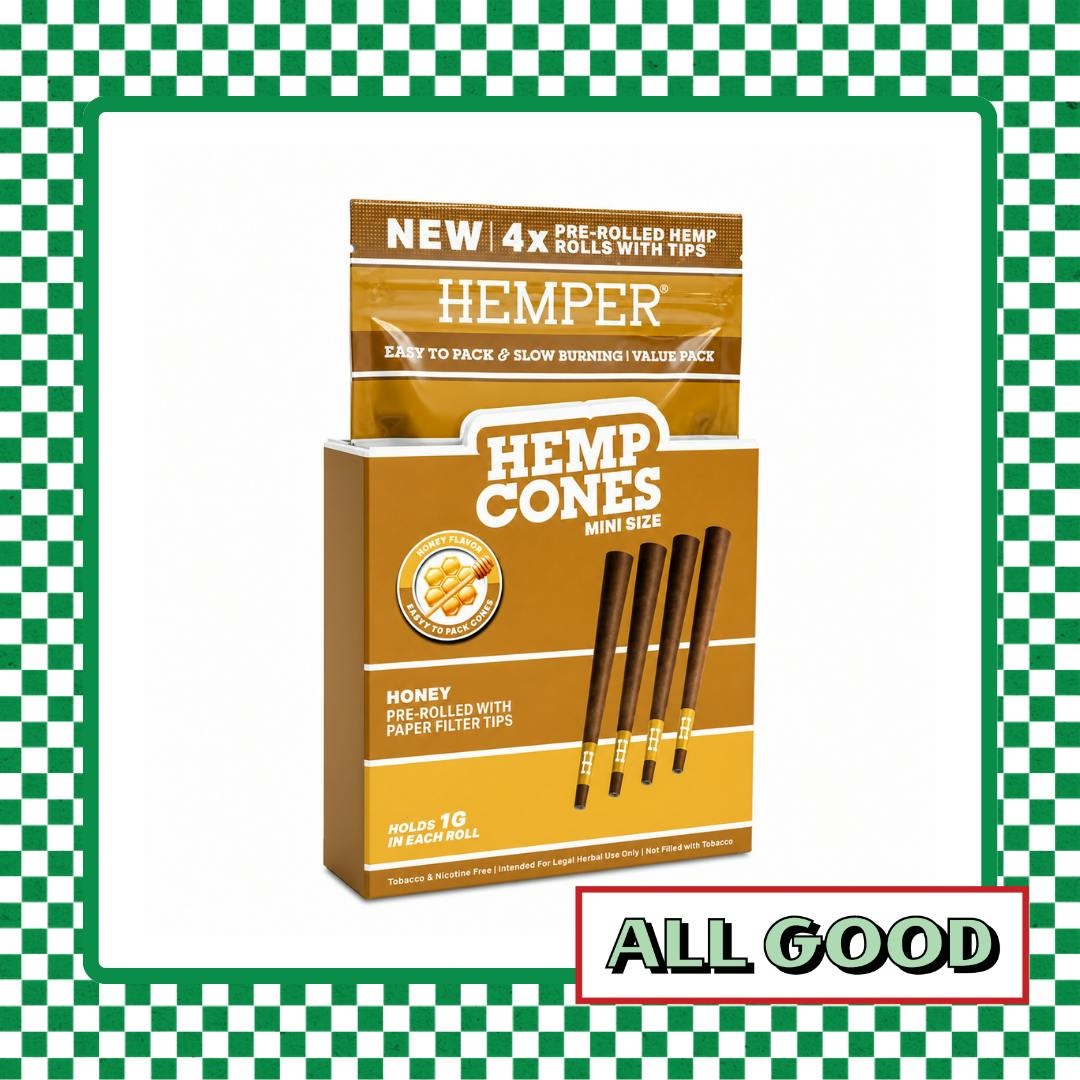 Hemper | Mini Size Hemp Cones | 4pk Honey