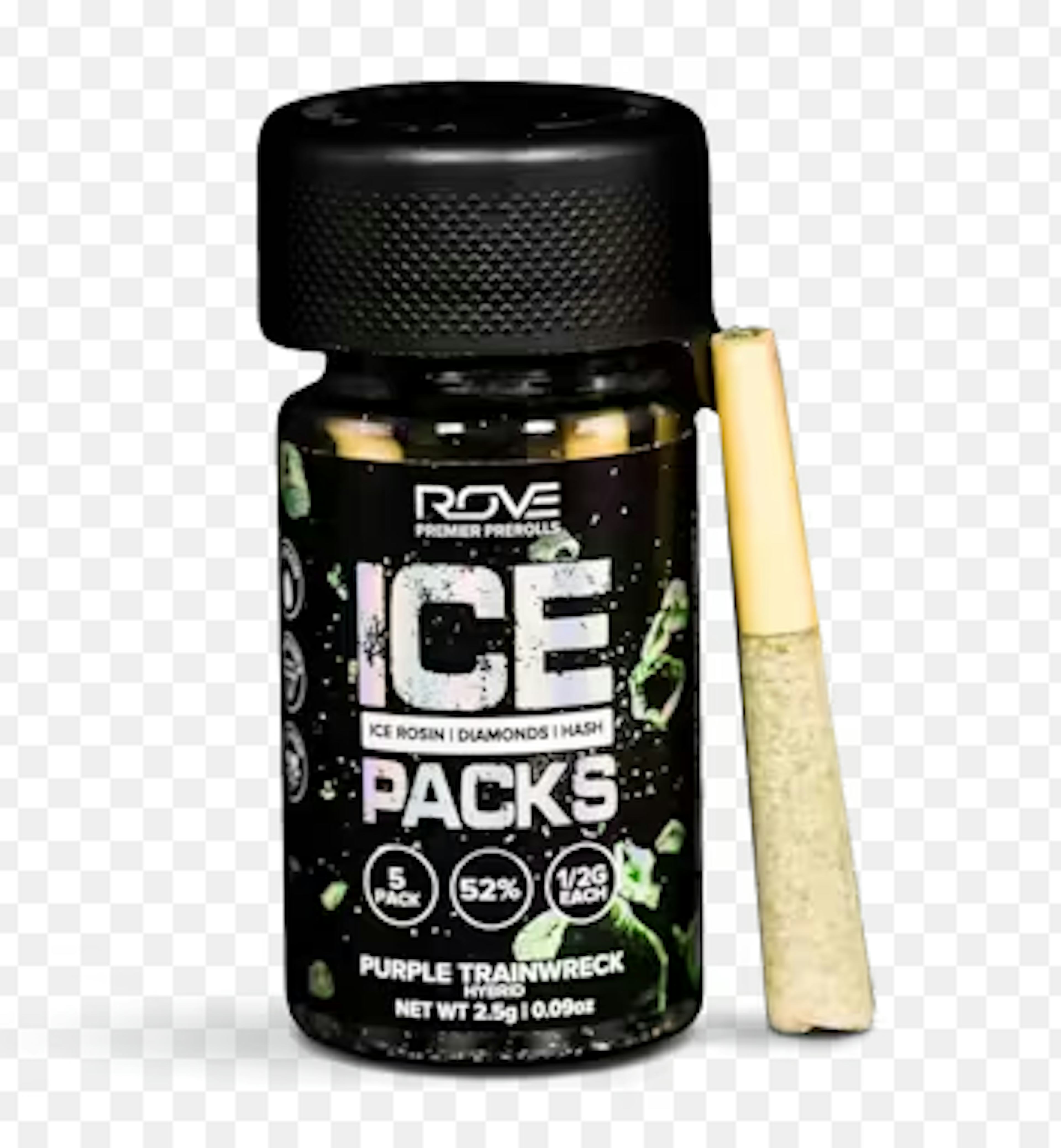 Image of PURPLE TRAINWRECK | ICE PACK ROSIN, DIAMOND, HASH INFUSED | 2.5G 5-PK