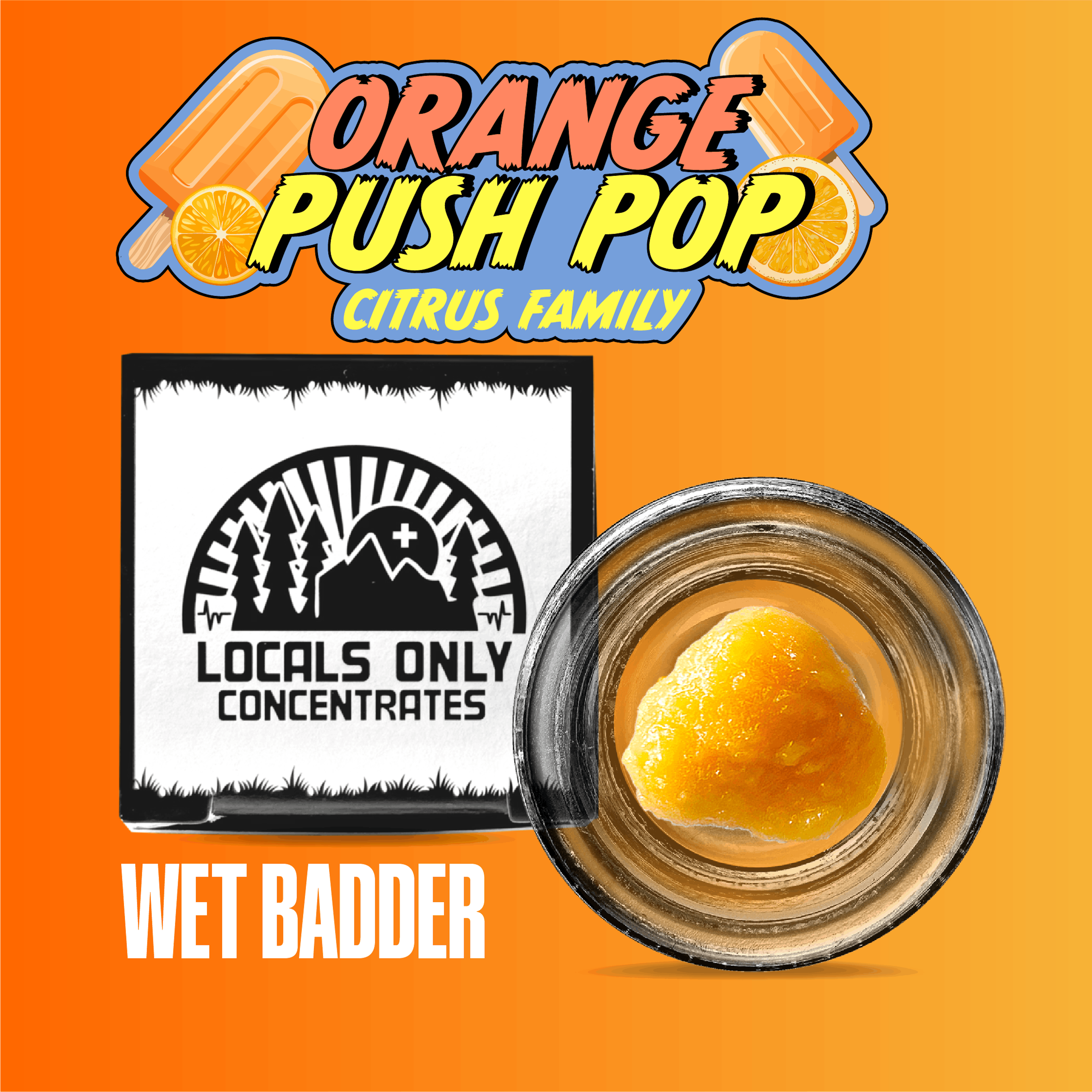 Image of ORANGE PUSH POP | WET DIAMONDS | 1G