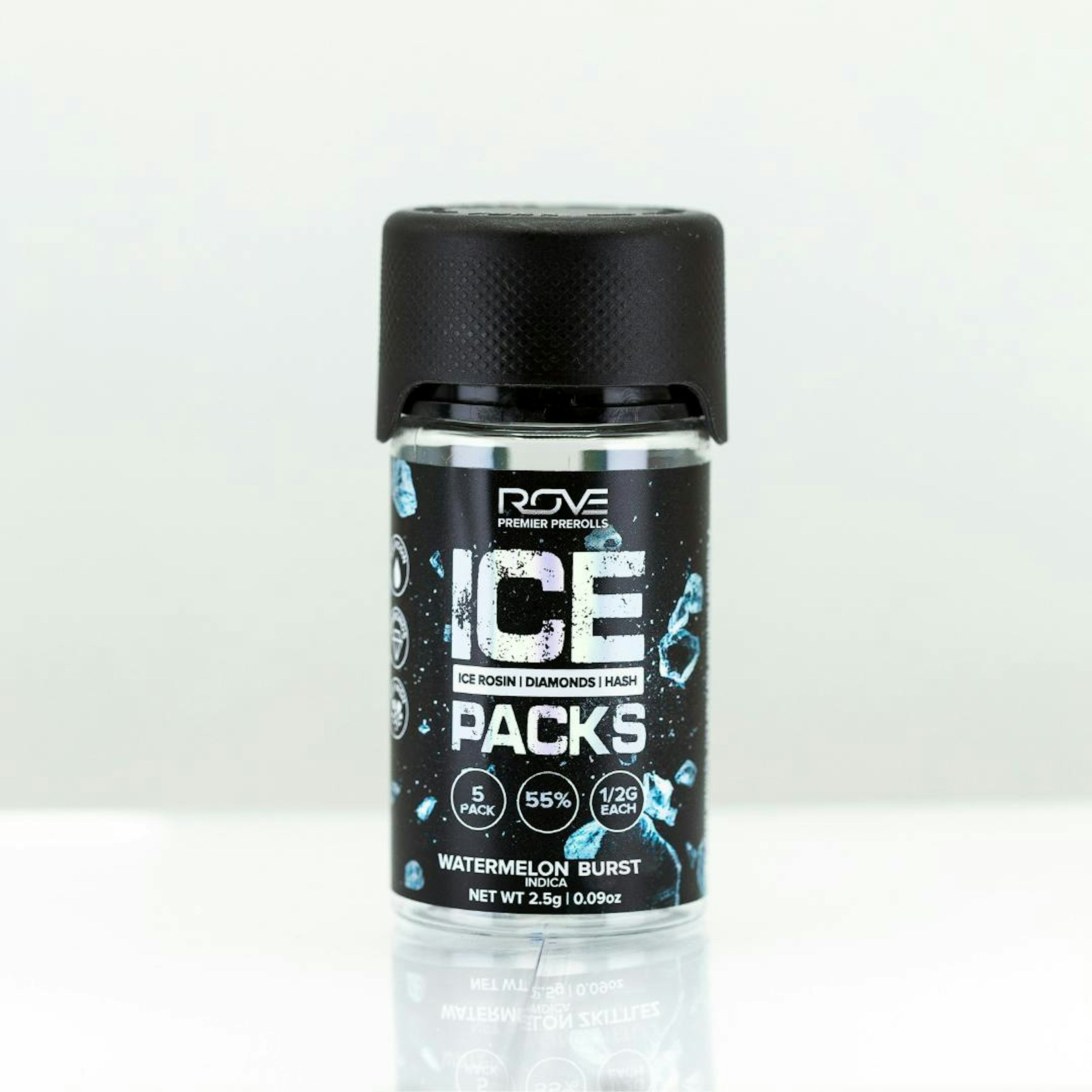 Image of WATERMELON BURST | ICE PACK ROSIN, DIAMOND, HASH INFUSED | 5-PACK | 2.5G