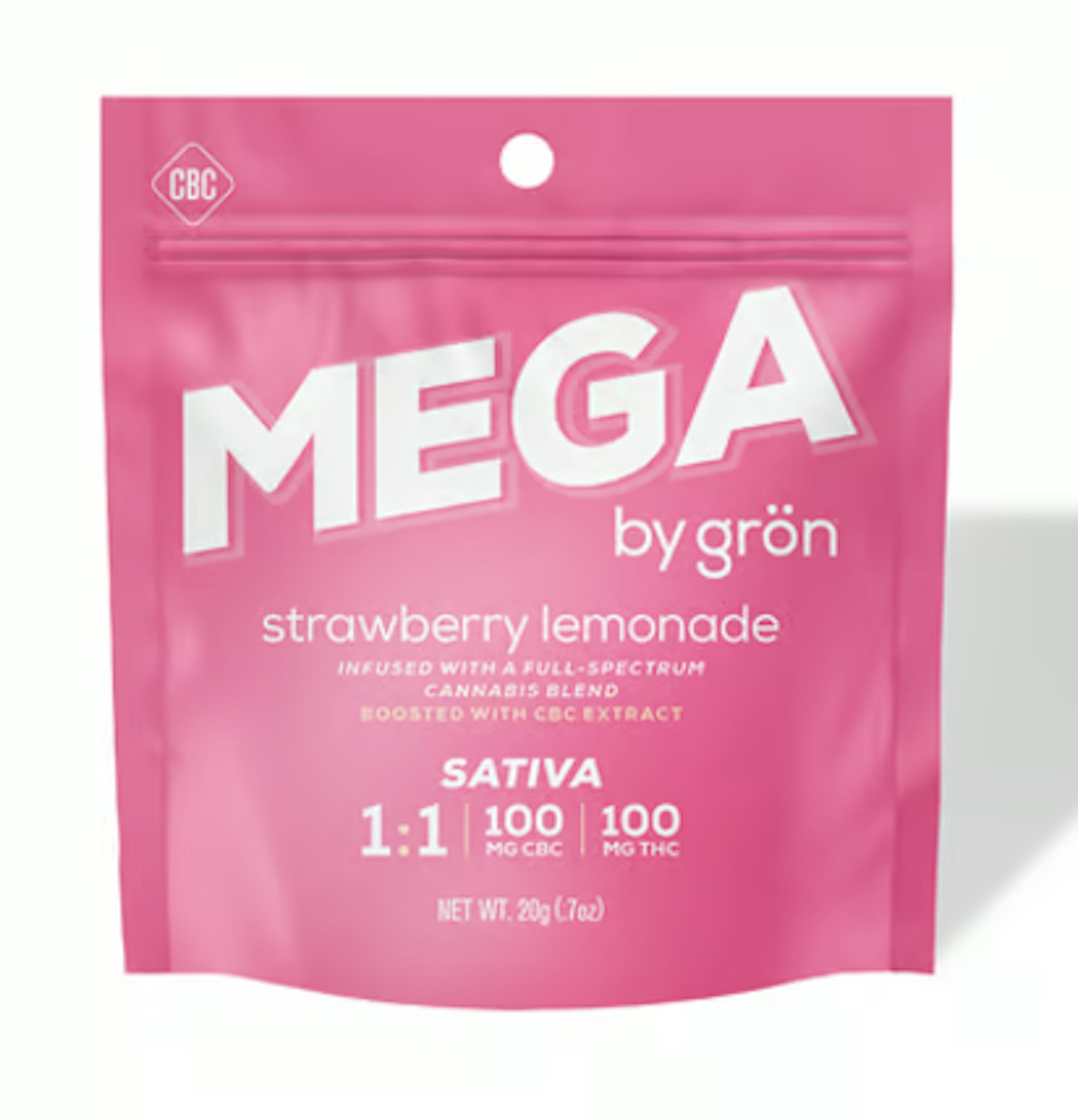 Image of STRAWBERRY LEMONADE MEGA | 1:1 CBC-THC | 1 PACK