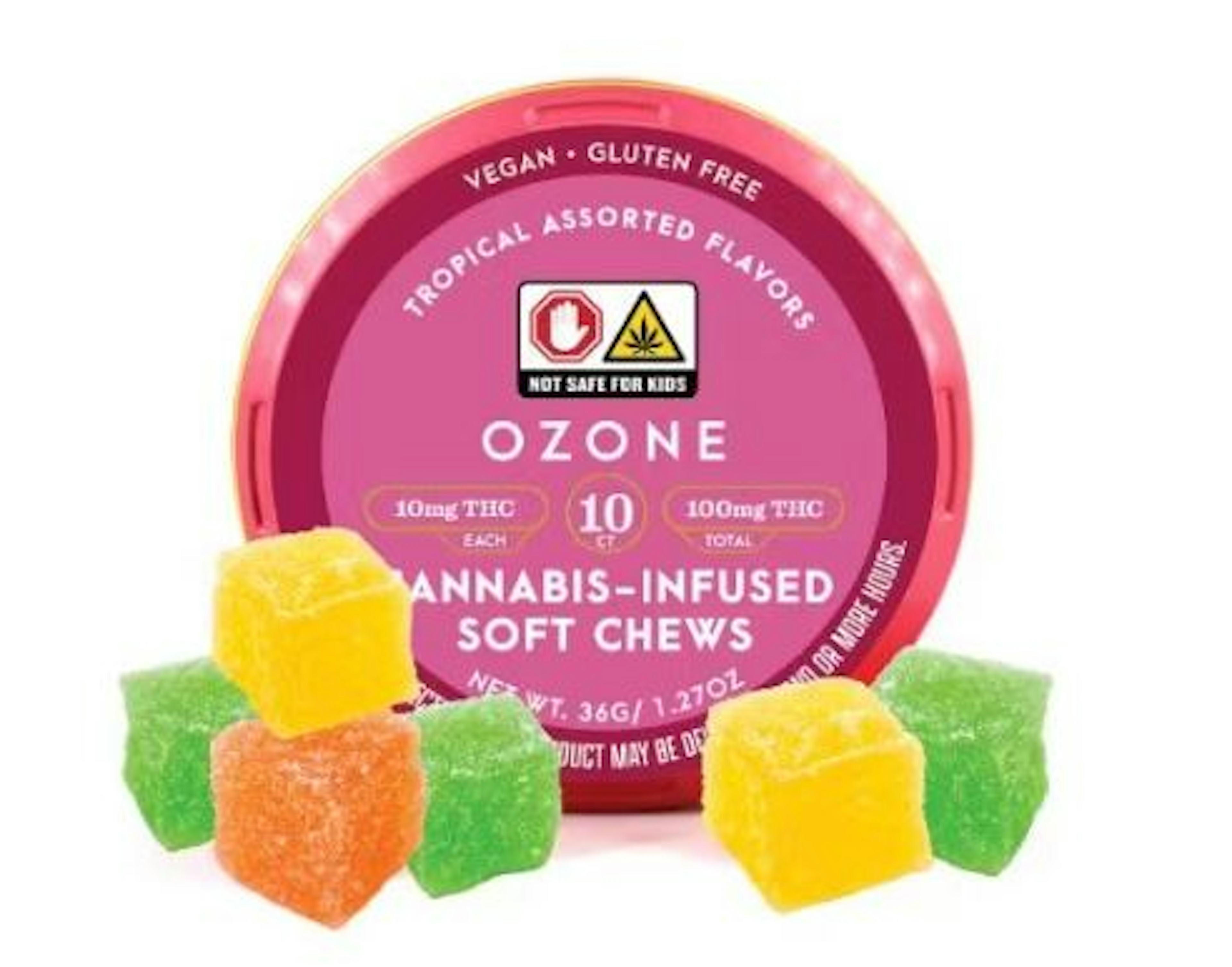 Image of TROPICAL ASSORTED SOFT CHEWS | 10 PACK | 100MG